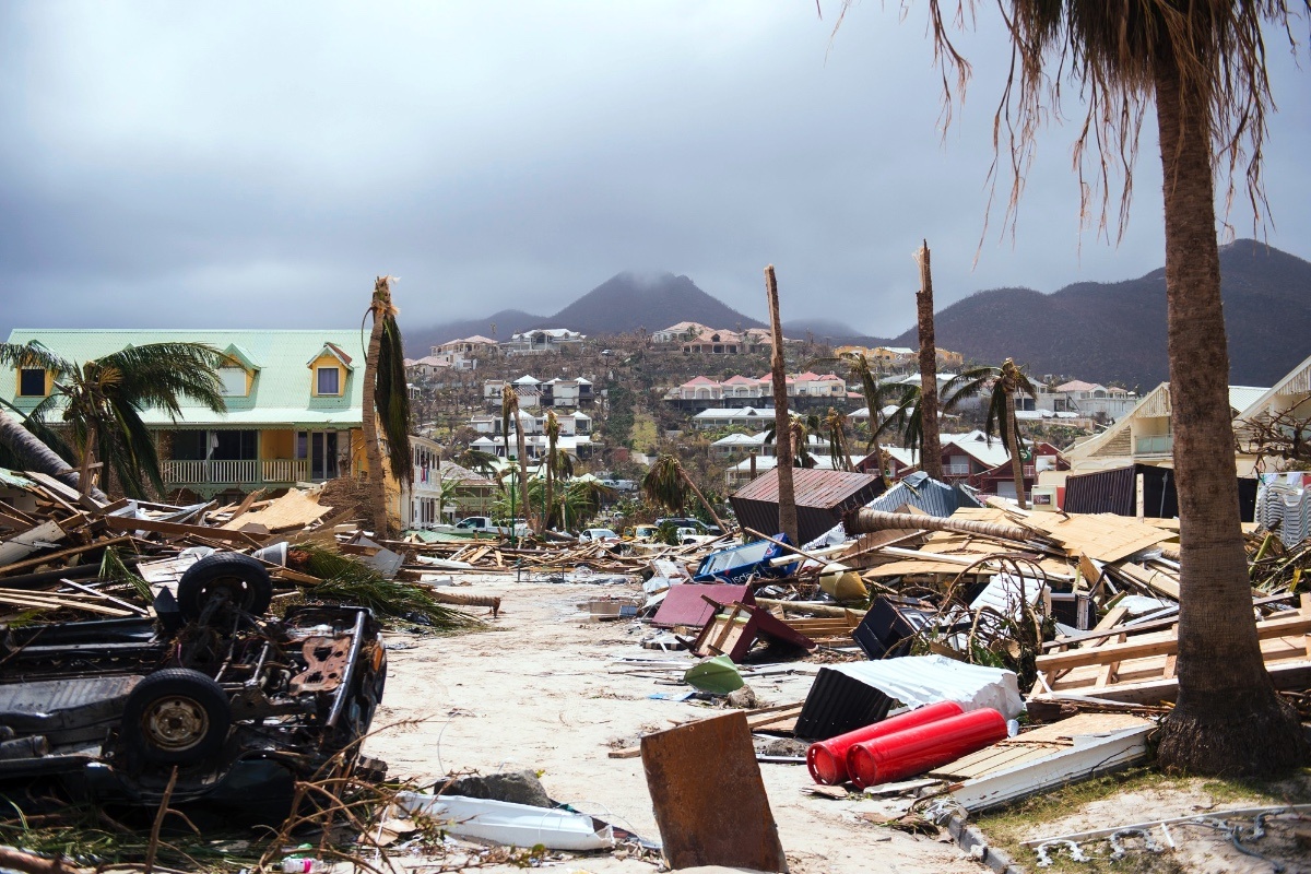 Devastacção provocada pela passagem do furacão Irma.