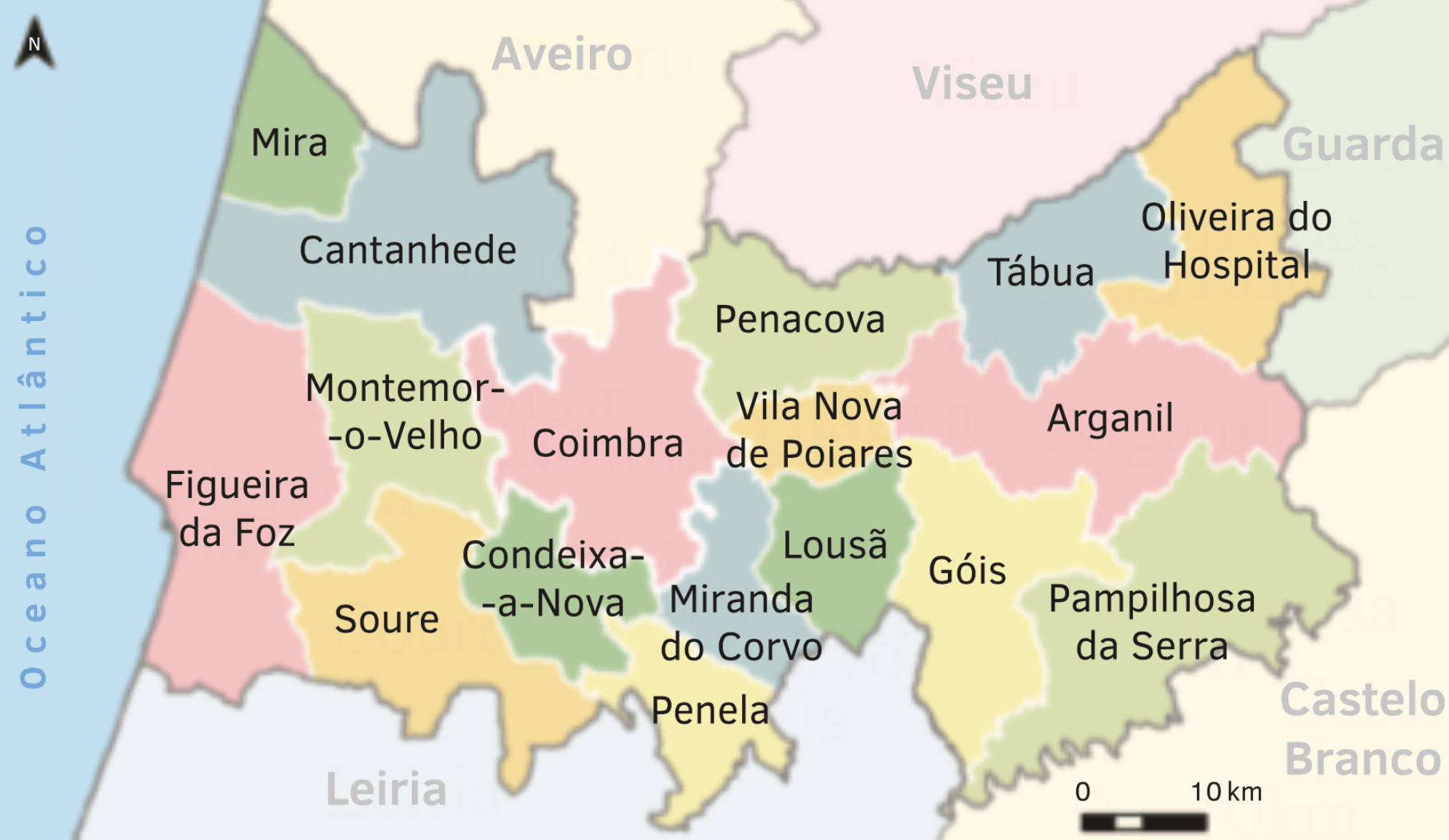 Municípios do Distrito de Coimbra.