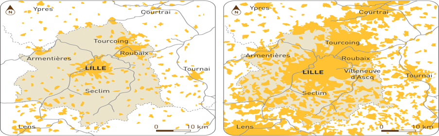 Formação da conurbação de Lille Roubaix Tourcoing
